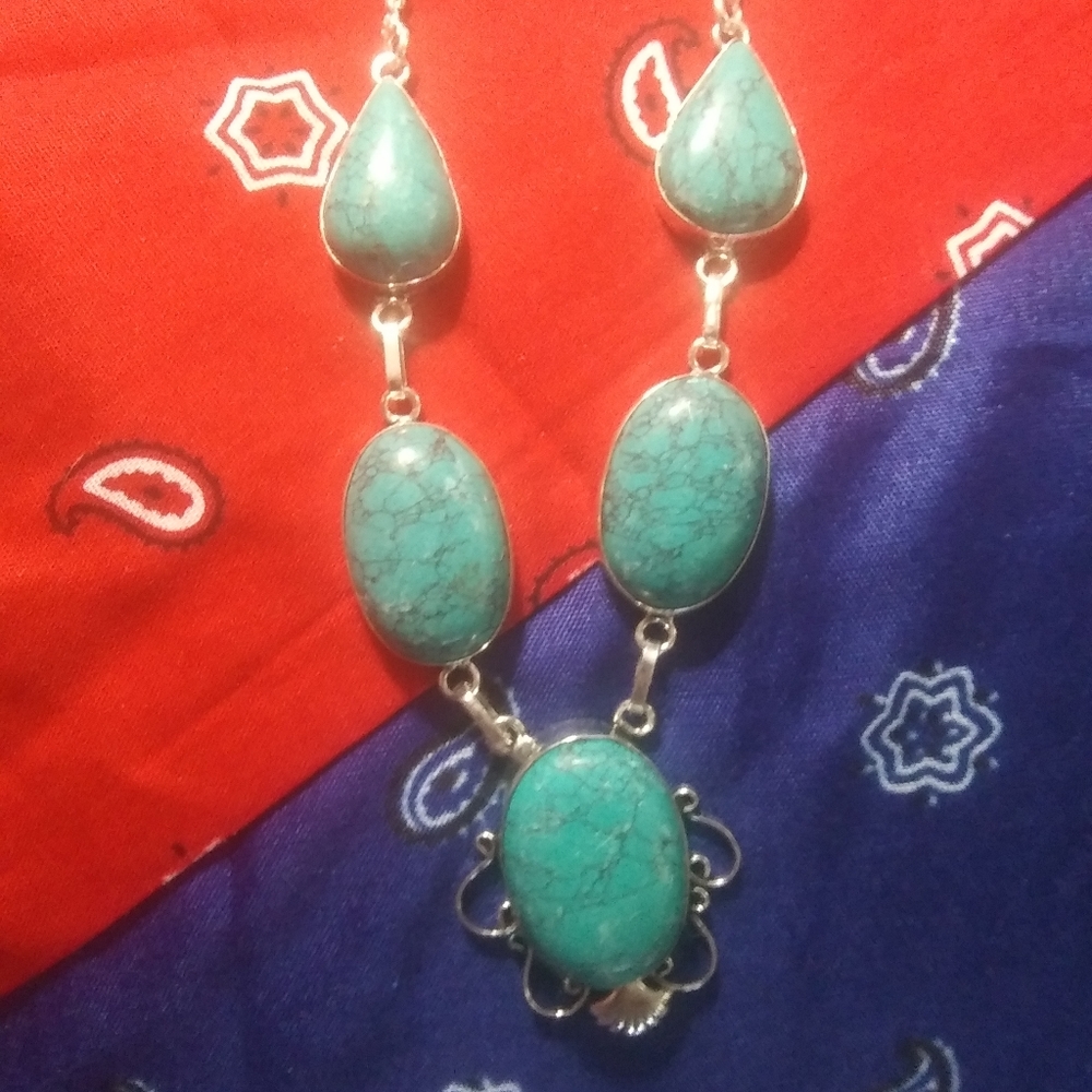 FINAL PRICE DROP!! Huge Turquoise Colored Necklace